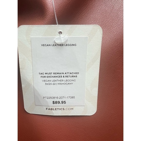 NWT Fabletics Vegan Leather Legging in Mahogany size 2X, High Waist Buttery Soft - Picture 12 of 16